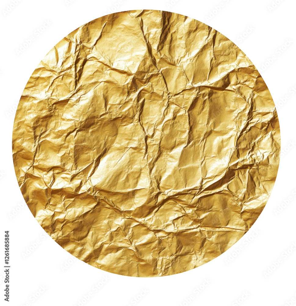 Poster golden foil texture: a captivating abstract background featuring a crumpled golden foil texture, cre