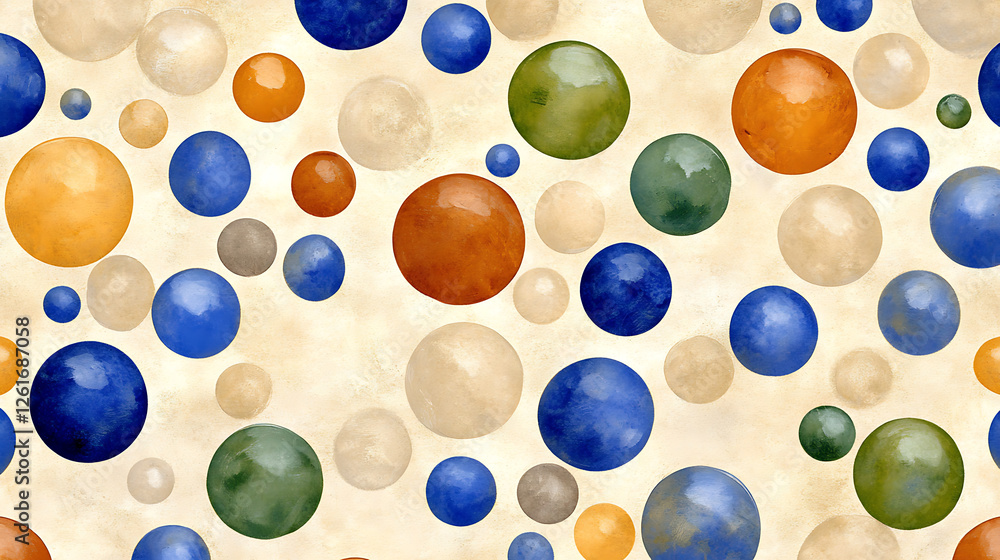Poster spherical forms multicolored seamless pattern decorative design artistic texture backdrop wallpaper