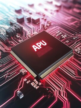 APU Chip On A Circuit Board.