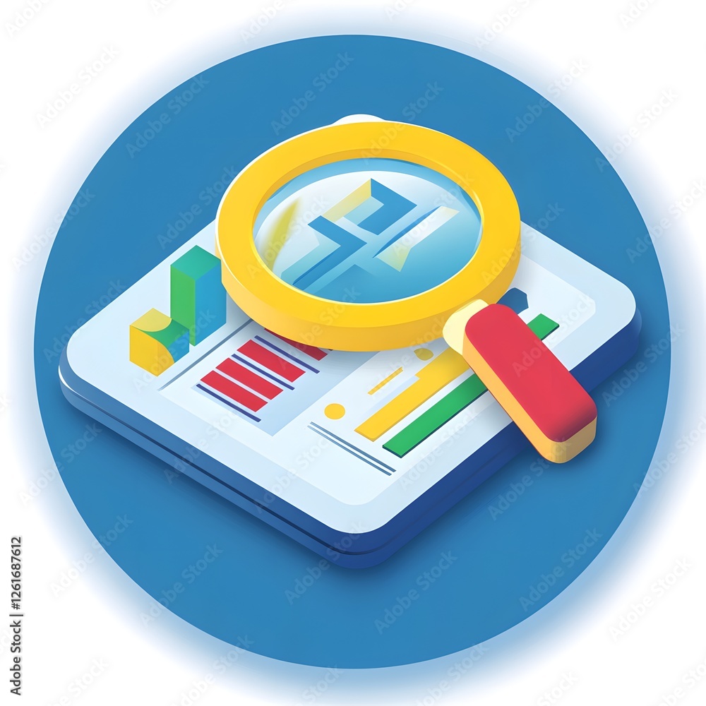Poster data analysis with magnifying glass