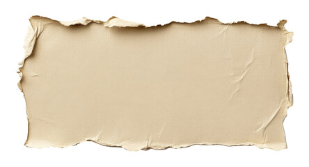 Obraz premium Torn parchment paper with textured edges, isolated on transparent background. Vintage and antique concept