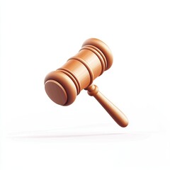 3D Judge's Gavel Isolated on White