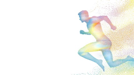 Naklejka premium Abstract Colorful Silhouette Of A Running Man