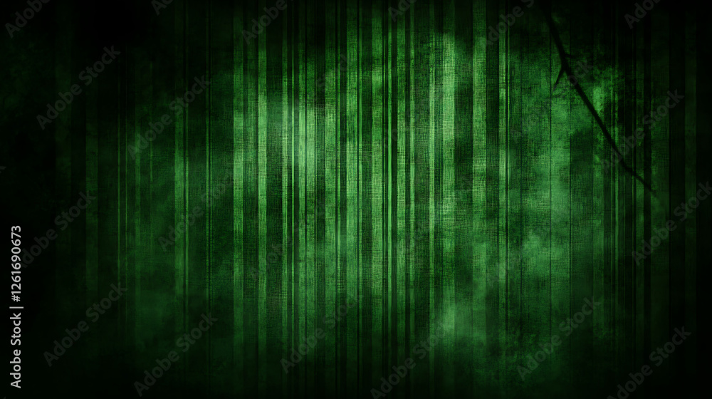 Poster textured dark green background with vertical striped lines and distressed effect moody and ominous