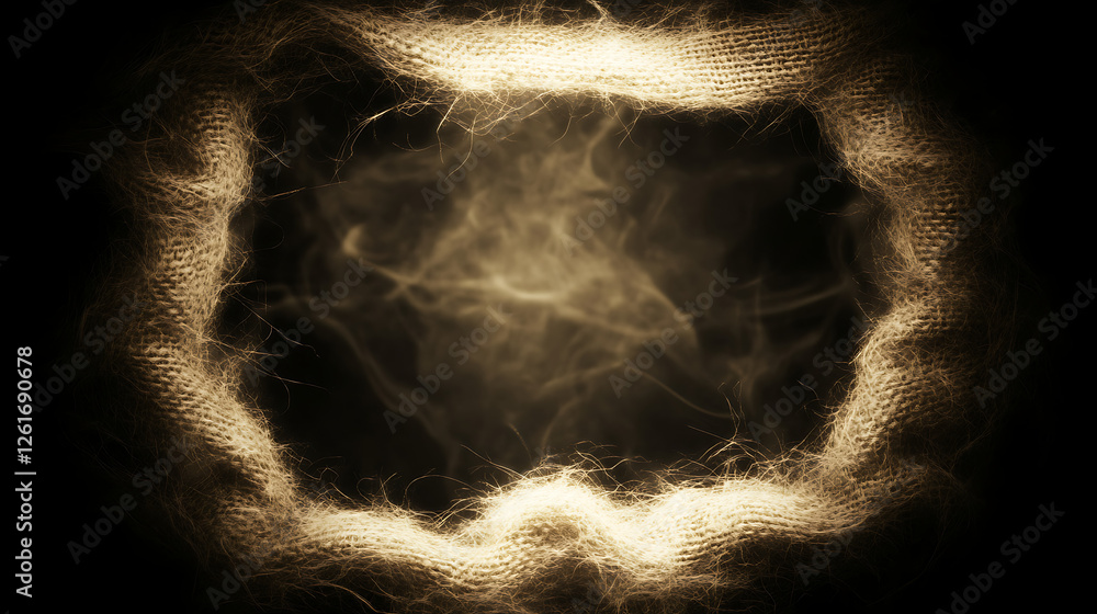 Aufkleber textured burlap frame with ethereal centerpiece creates an abstract visual design element