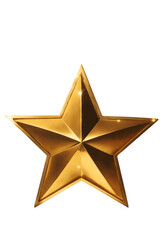 Golden star  on transparent background 