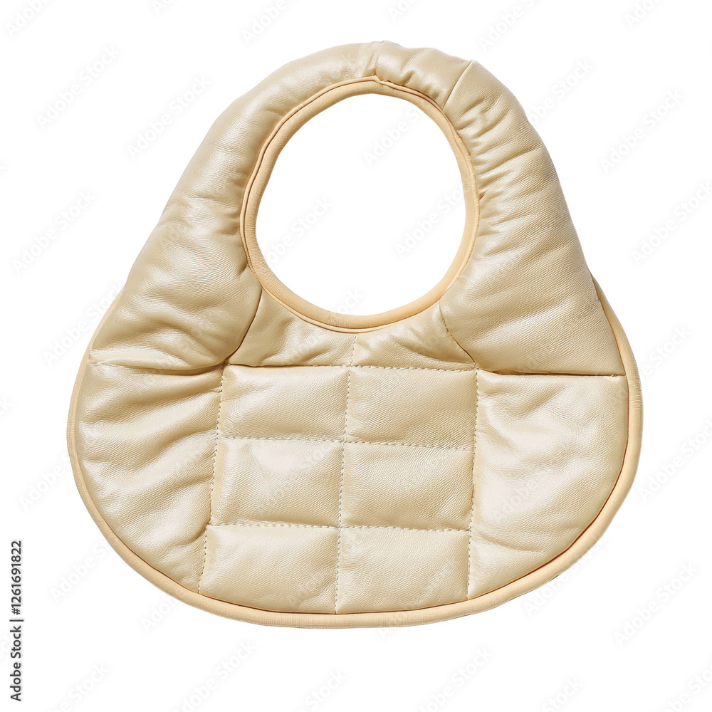 Aufkleber stylish beige quilted handbag with unique shape and soft texture, perfect for casual outings or ever