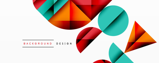 Minimal geometric abstract background. Circle square and triangle design