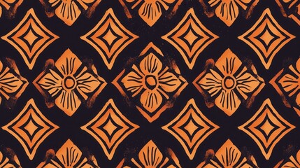 Fototapeta premium Vibrant Orange and Black Geometric Pattern for Stylish Background