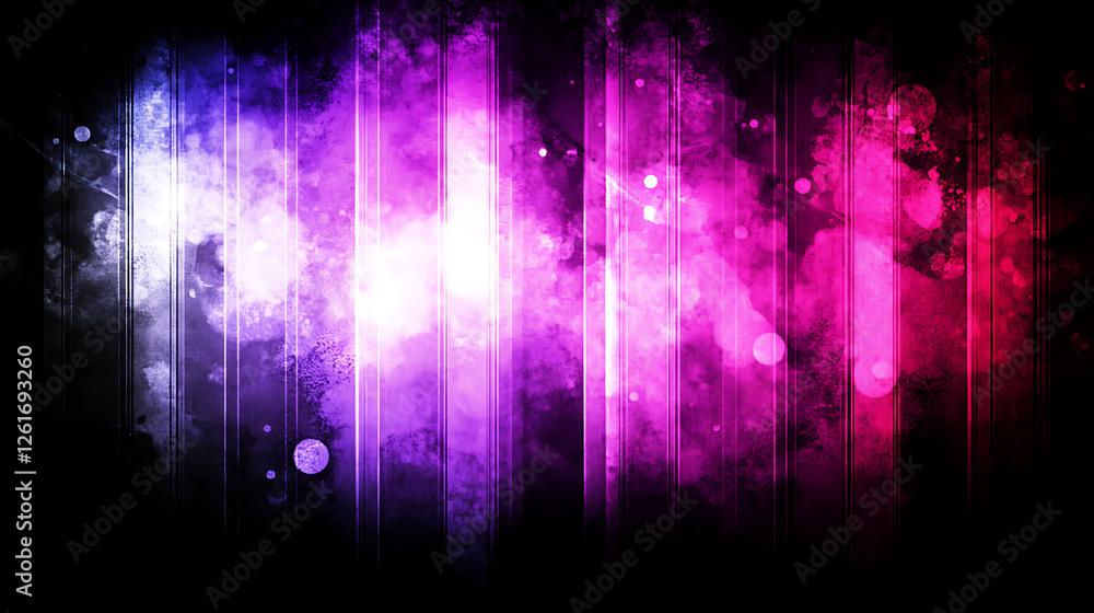 Poster vertical gradient blur background with splatter and bokeh effect on abstract black canvas