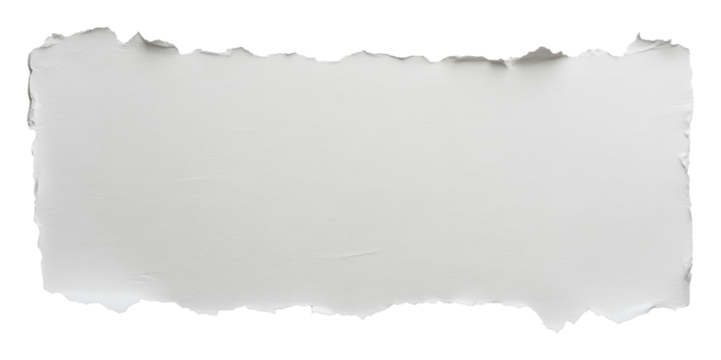 Torn paper edge with white textured surface, rough border. Creative design background concept