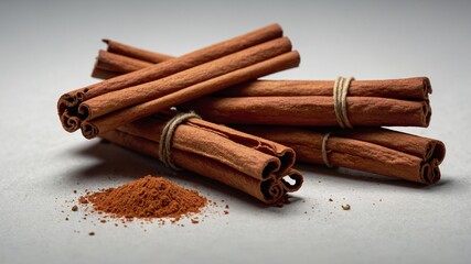 cinnamon stick on white background
