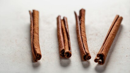 cinnamon stick on white background