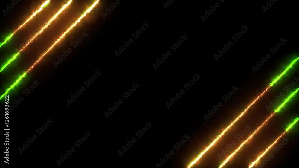 Poster abstract glowing neon lights blinking lines moving animation.