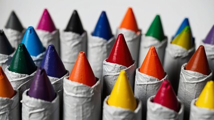 Colorful Crayons in a Close-Up Artistic Display