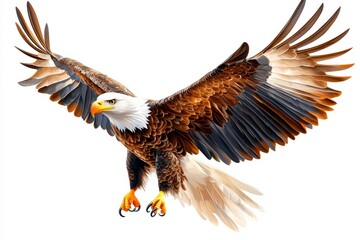 Obraz premium Majestic eagle in flight natural habitat wildlife photography open sky aerial perspective freedom concept