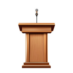 wooden podium with microphone, ideal for speeches and presentations. This elegant design adds professional touch to any event
