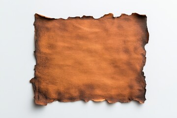 burned paper edges on white background, Historic document