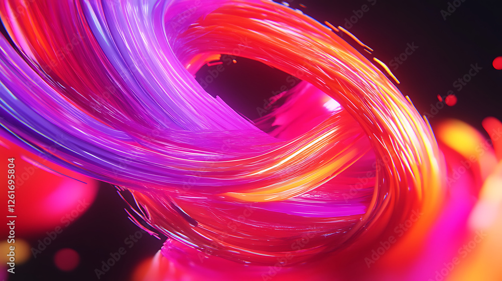 Aufkleber vibrant swirl of brush strokes in abstract expression a symphony of color and texture