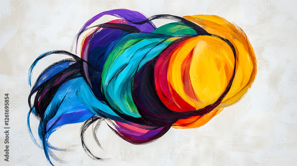 Poster vibrant swirl of color a dynamic abstract expressionist oil painting with blended tones and flowing 