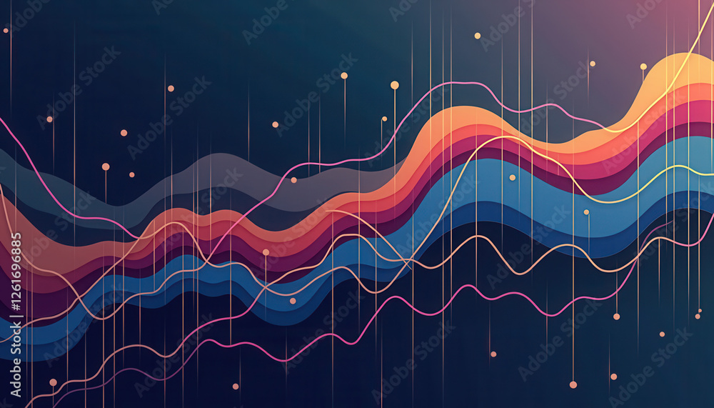 Aufkleber dynamic data wave analysis graph background