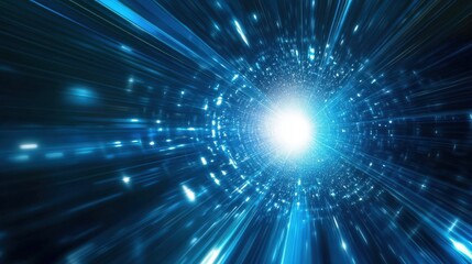 Naklejka premium Exploring light speed phenomena in a digital universe