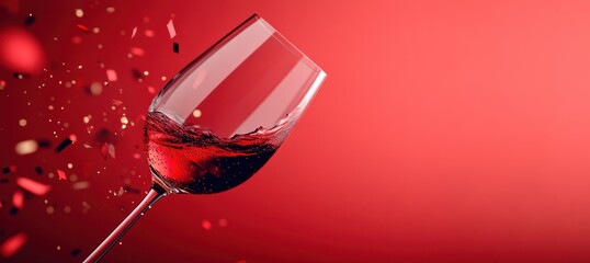 Fototapeta premium A glass of red wine is poured into a wine glass