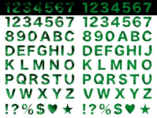 文字、筆、17緑