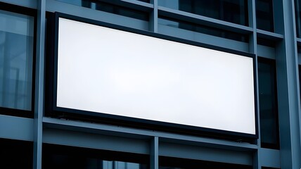 Mockup of a large white advertising sign near the entrance,design,3d,screen