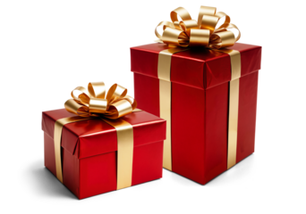 festive Christmas gift, present box isolated png