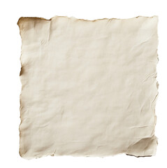 Obraz premium Old parchment paper with textured edges isolated on white, vintage background and antique document concept