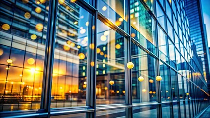 Fototapeta premium Abstract Blurred Glass Office Building Background - Modern Business Center Panorama