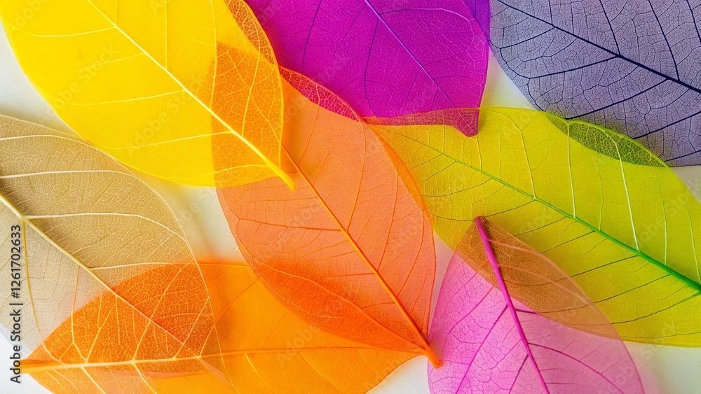 Aufkleber skeleton frame leaf abstract background. modern minimal colorful abstract leaf background