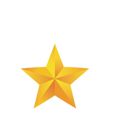 Obraz premium Gold Star Shiny Decoration Isolated Vector Illustration