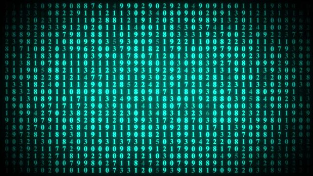 Binary code. Abstract number on screen. Programming concept. Coding.