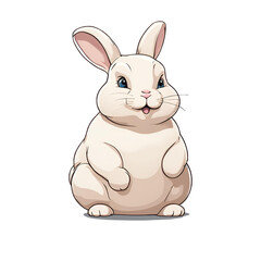 white rabbit on white background