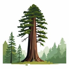 an AI Image Generator, Illustration of Towering Redwood Trees