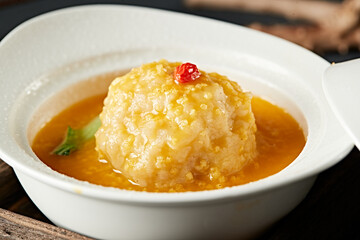 Stewed Lion's Head with Pumpkin and Golden Rice Porridge