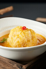 Stewed Lion's Head with Pumpkin and Golden Rice Porridge
