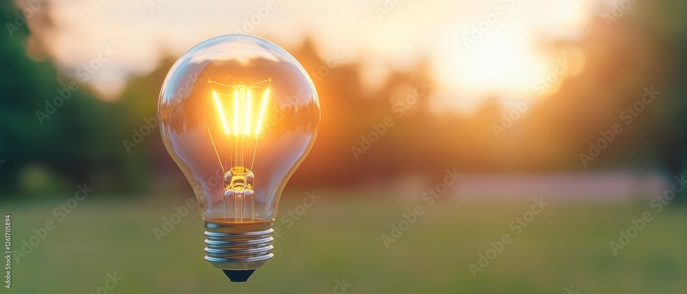 Poster Illuminated Book Pages and Floating Lightbulb Symbolic Knowledge Icons in Rustic Setting - Educational Enlightenment and Modern Classroom Innovation