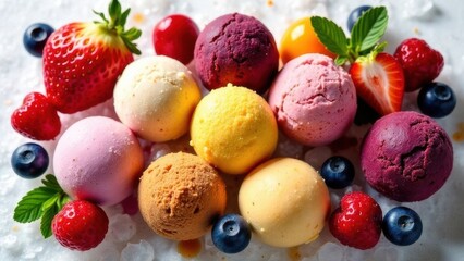 ice cream with fruits