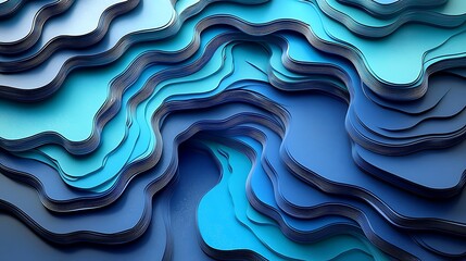 Abstract blue layered landscape, digital art, background texture, website design