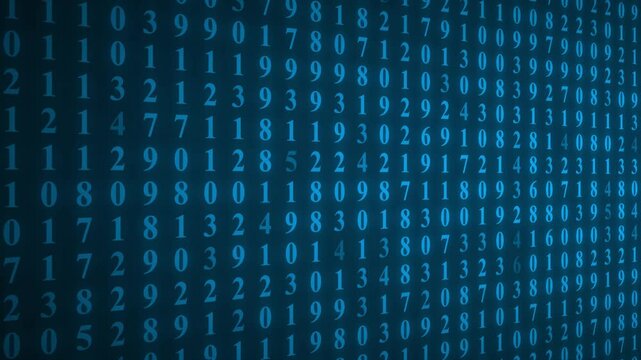 Binary code. Abstract number on screen. Programming concept. Coding.