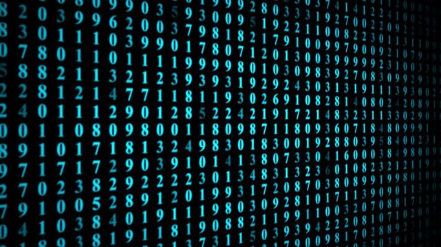 Binary code. Abstract number on screen. Programming concept. Coding.