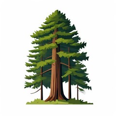 an AI Image Generator, Illustration of Towering Redwood Trees