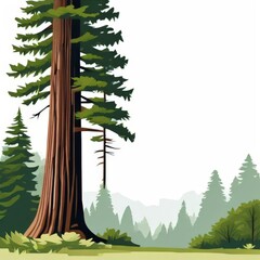 an AI Image Generator, Illustration of Towering Redwood Trees
