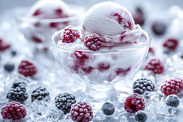 Ice Cream with Frozen Berries
