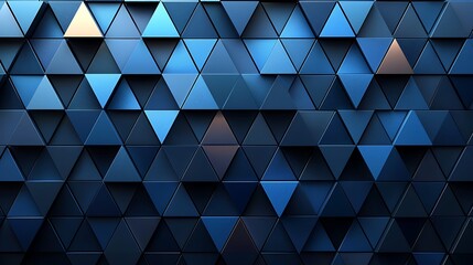 Fototapeta premium Abstract blue triangle pattern background, geometric design, modern texture, website banner