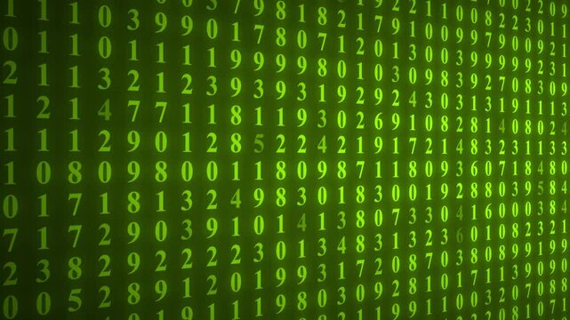 Binary code. Abstract number on screen. Programming concept. Coding.