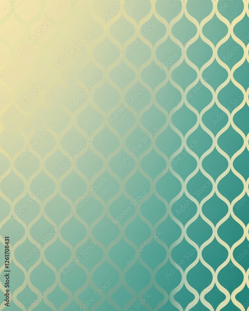 Poster abstract background with a gradient teal and beige color scheme featuring a repeating geometric patt